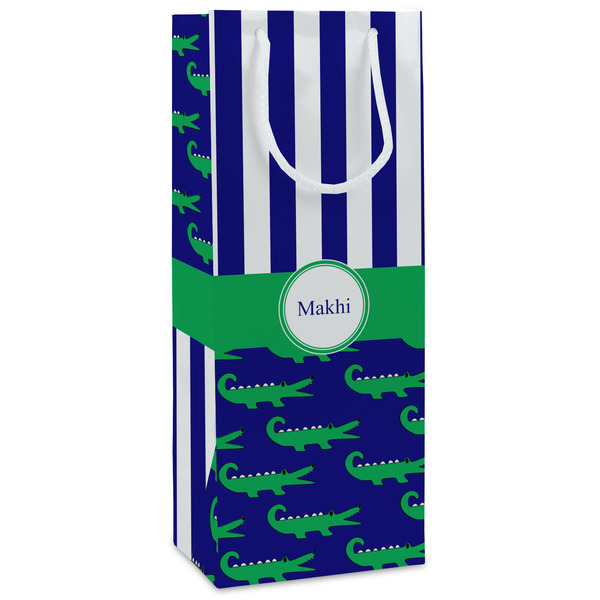 Custom Alligators & Stripes Wine Gift Bags (Personalized)