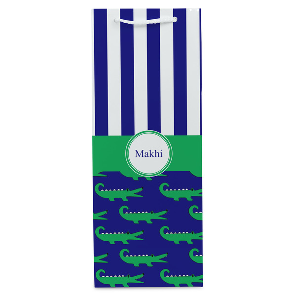 Alligators & Stripes Wine Gift Bag - Matte - Front