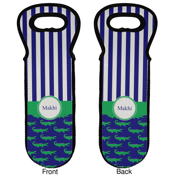 Alligators & Stripes Wine Tote Front & Back