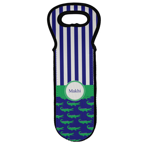 Custom Alligators & Stripes Wine Tote Bag (Personalized)