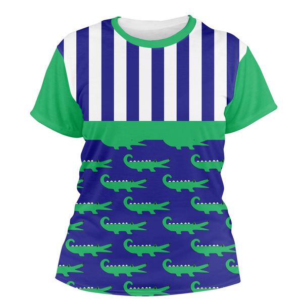 Custom Alligators & Stripes Women's Crew T-Shirt - 2X Large