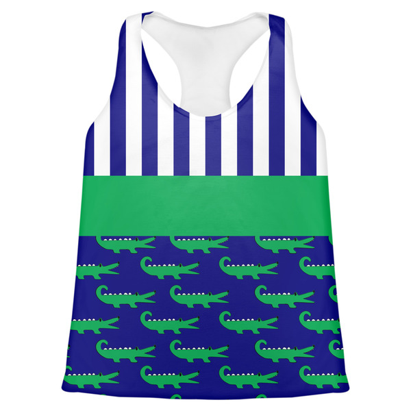 Custom Alligators & Stripes Womens Racerback Tank Top - Small