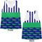 Alligators & Stripes Womens Racerback Tank Tops - Medium - Front and Back