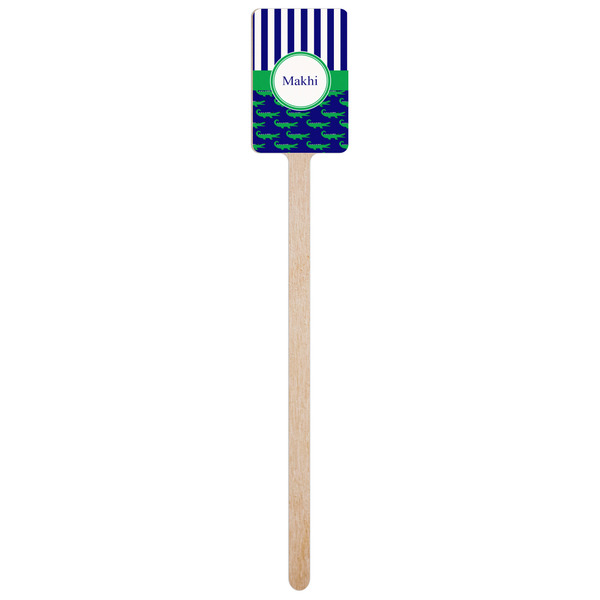 Alligators & Stripes Wooden 6.25" Stir Stick - Rectangular - Single Stick