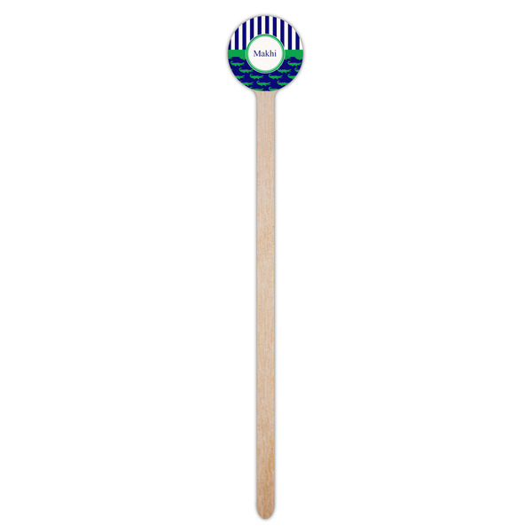 Alligators & Stripes Wooden 7.5" Stir Stick - Round - Single Stick
