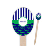 Alligators & Stripes Oval Wooden Food Picks - Double Sided (Personalized)