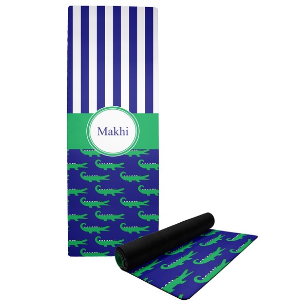 Custom Alligators & Stripes Yoga Mat (Personalized)