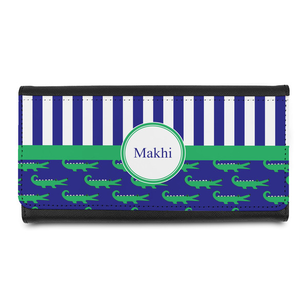 Custom Alligators & Stripes Leatherette Ladies Wallet (Personalized)