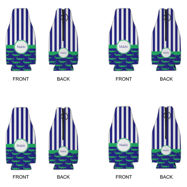 Alligators & Stripes Zipper Bottle Cooler - Set of 4 - APPROVAL