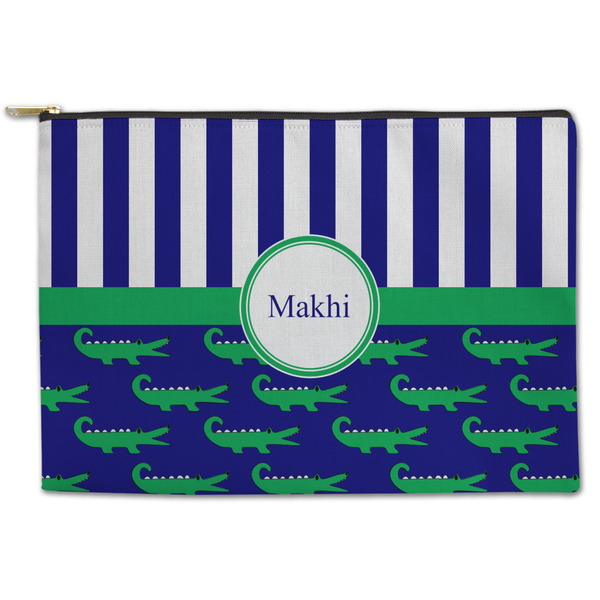 Custom Alligators & Stripes Zipper Pouch (Personalized)