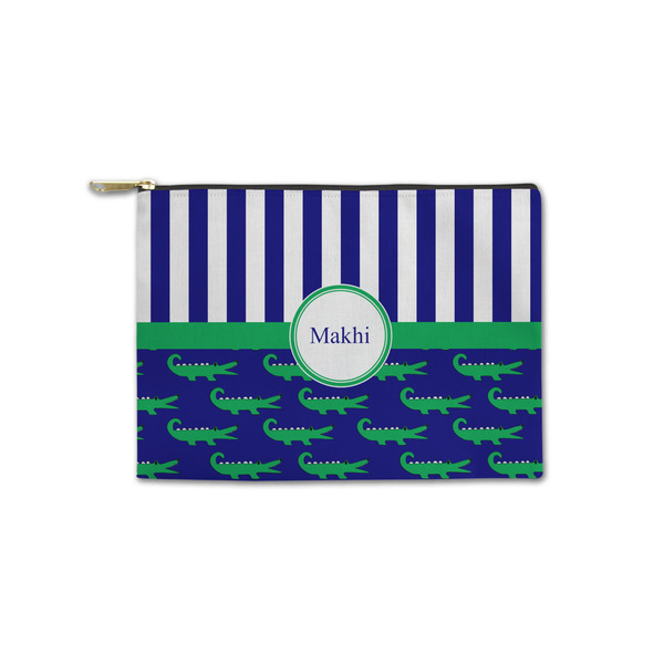 Custom Alligators & Stripes Zipper Pouch - Small - 8.5"x6" (Personalized)
