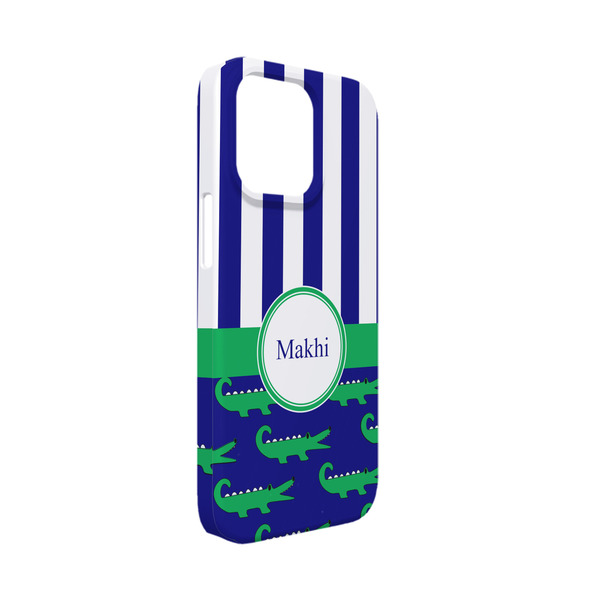 Custom Alligators & Stripes iPhone Case - Plastic - iPhone 13 Mini (Personalized)