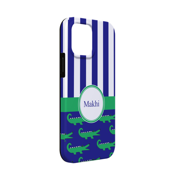 Custom Alligators & Stripes iPhone Case - Rubber Lined - iPhone 13 Mini (Personalized)