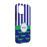 Alligators & Stripes iPhone Case - Rubber Lined - iPhone 13 (Personalized)
