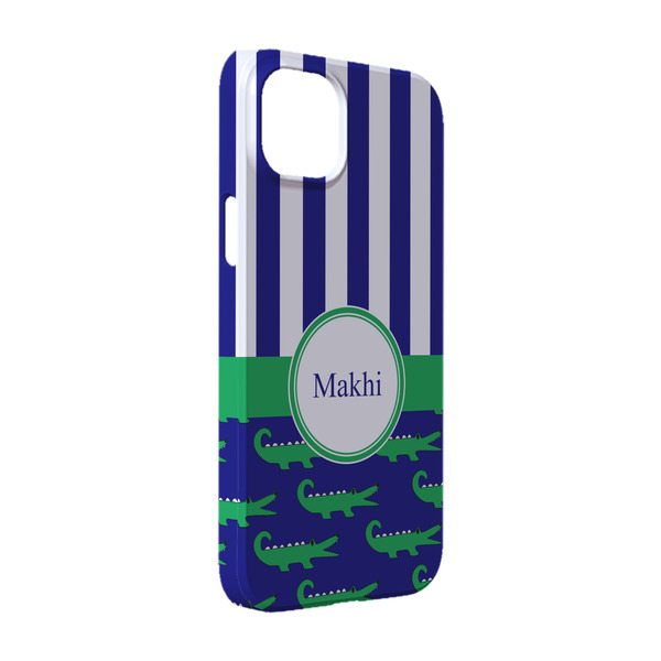 Custom Alligators & Stripes iPhone Case - Plastic - iPhone 14 (Personalized)