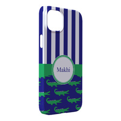 Alligators & Stripes iPhone Case - Plastic - iPhone 14 Plus (Personalized)