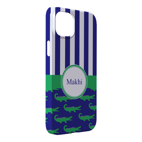 Custom Alligators & Stripes iPhone Case - Plastic - iPhone 14 Plus (Personalized)