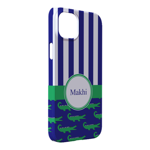 Custom Alligators & Stripes iPhone Case - Plastic - iPhone 14 Pro Max (Personalized)