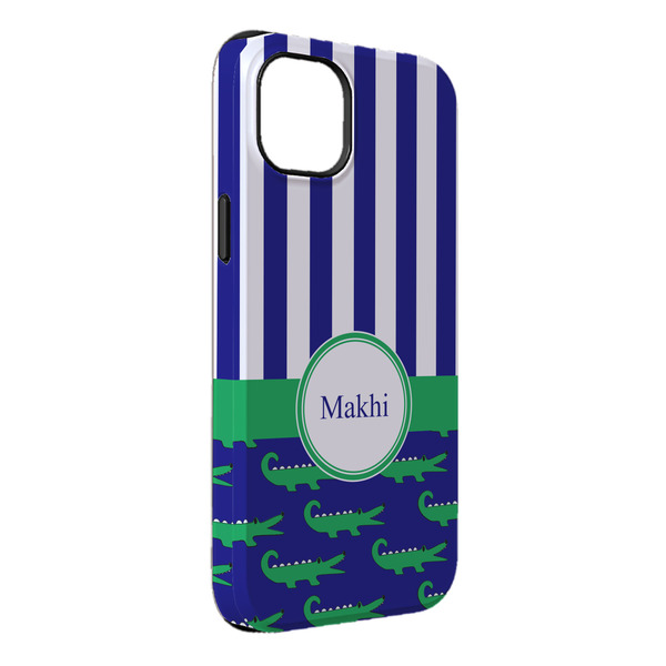 Custom Alligators & Stripes iPhone Case - Rubber Lined - iPhone 14 Pro Max (Personalized)