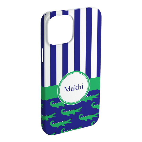 Custom Alligators & Stripes iPhone Case - Plastic - iPhone 15 Pro Max (Personalized)