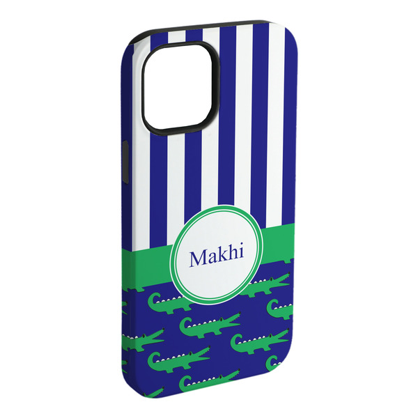 Custom Alligators & Stripes iPhone Case - Rubber Lined - iPhone 15 Pro Max (Personalized)