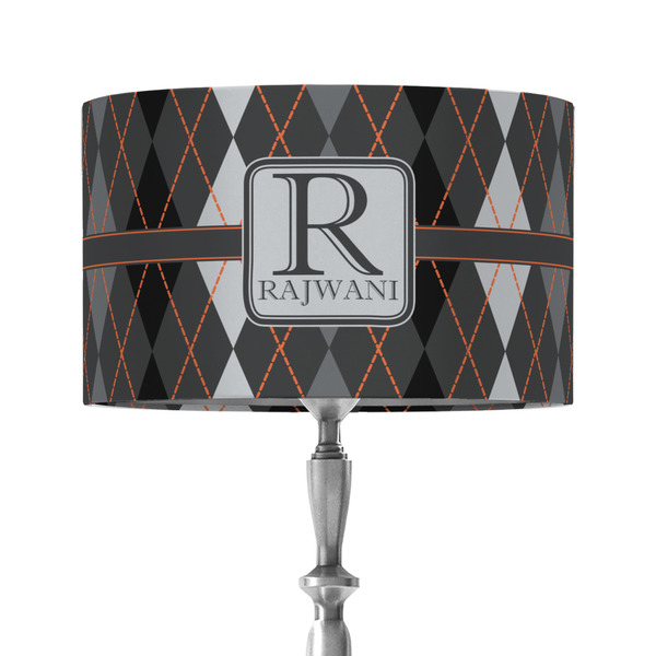 Modern Chic Argyle 12" Drum Lampshade - ON STAND (Fabric)