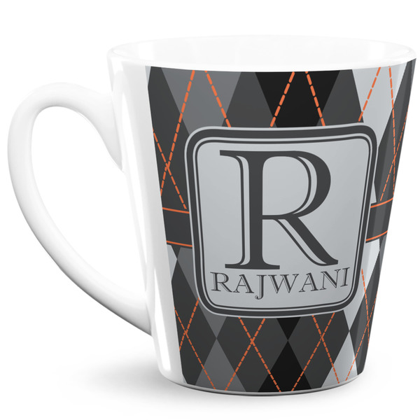 Custom Modern Chic Argyle 12 Oz Latte Mug (Personalized)