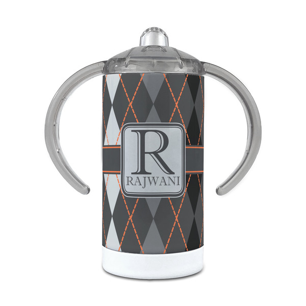 Custom Modern Chic Argyle 12 oz Stainless Steel Sippy Cup (Personalized)