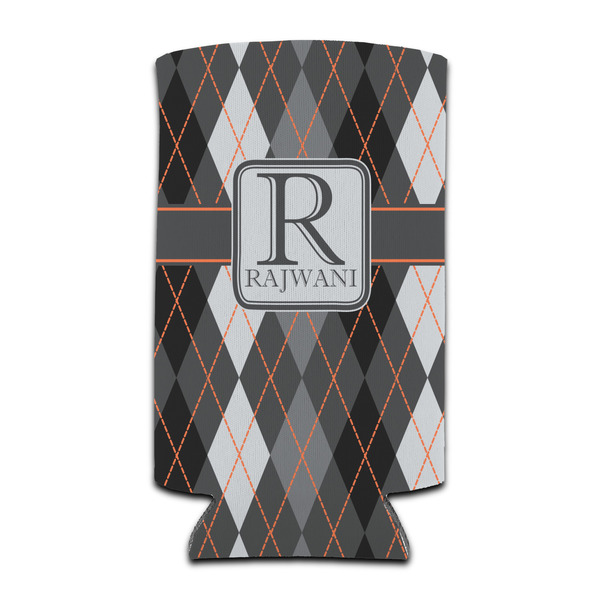 Custom Modern Chic Argyle Can Cooler (tall 12 oz) (Personalized)