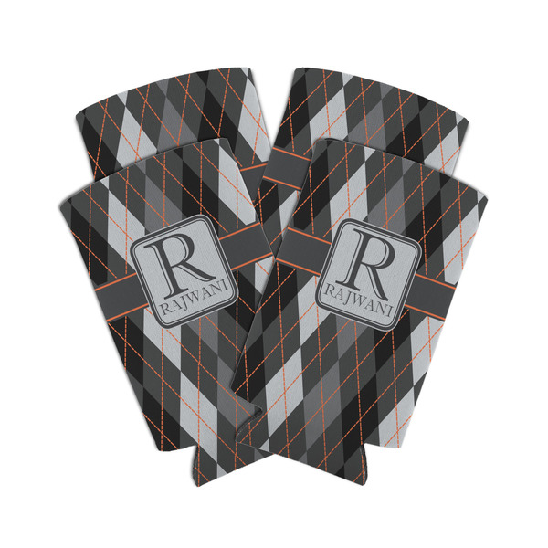 Custom Modern Chic Argyle Can Cooler (tall 12 oz) - Set of 4 (Personalized)