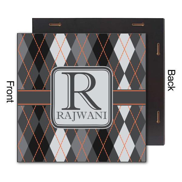 Modern Chic Argyle 12x12 Wood Print - Front & Back View