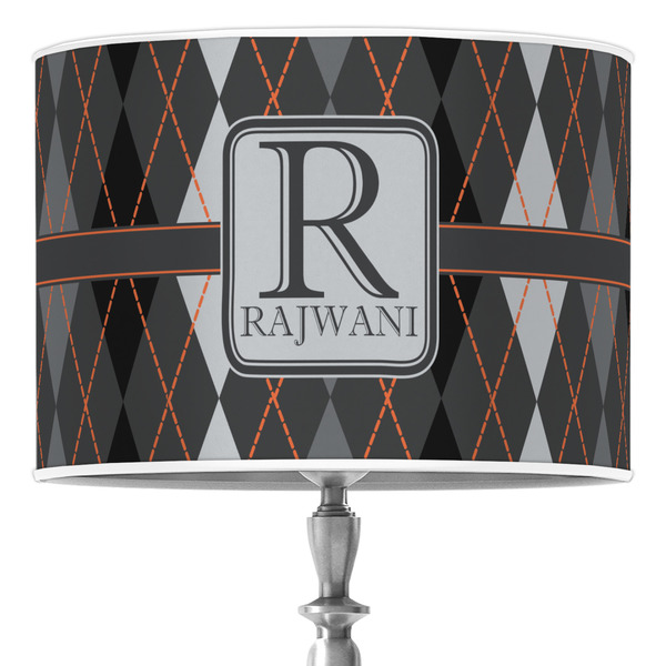 Custom Modern Chic Argyle 16" Drum Lamp Shade - Poly-film (Personalized)