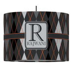 Modern Chic Argyle 16" Drum Pendant Lamp - Fabric (Personalized)