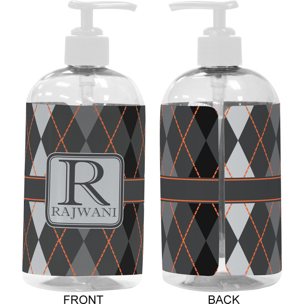Modern Chic Argyle 16 oz Plastic Liquid Dispenser- Approval- White