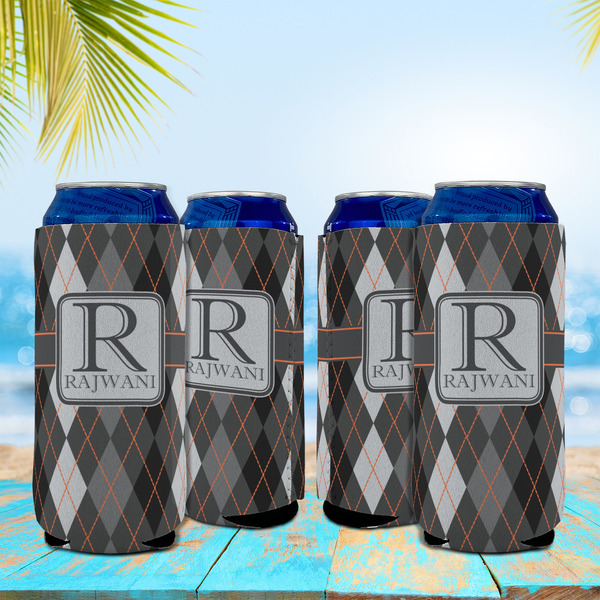 Modern Chic Argyle 16oz Can Sleeve - Set of 4 - LIFESTYLE