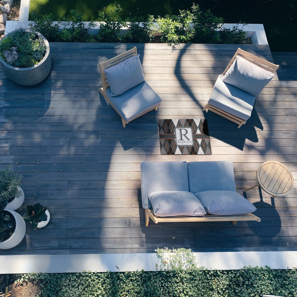 Modern Chic Argyle 2'x3' Patio Rug - In Context