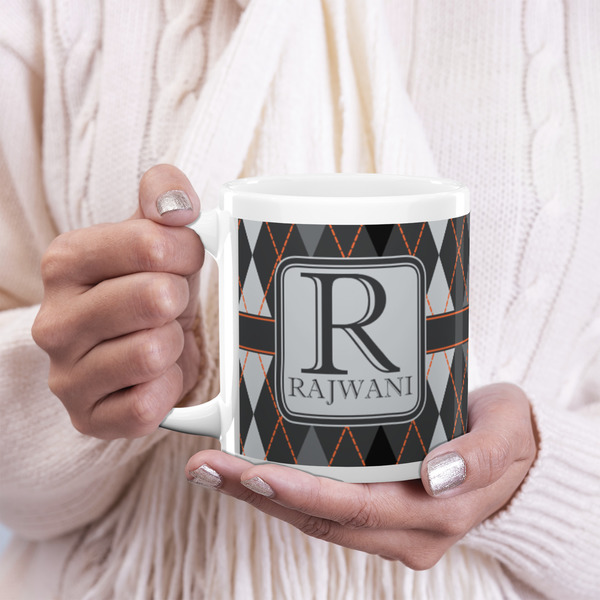 Modern Chic Argyle 20oz Coffee Mug - LIFESTYLE