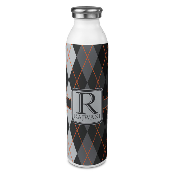 Custom Modern Chic Argyle 20oz Stainless Steel Water Bottle - Full Print (Personalized)