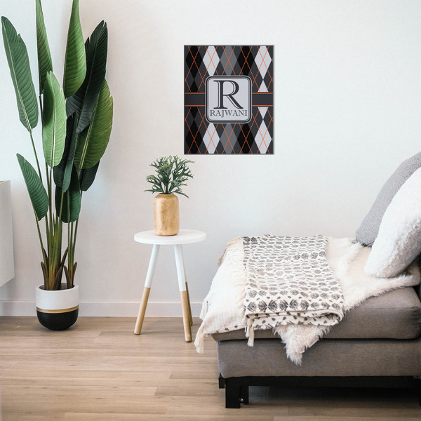 Modern Chic Argyle 20x24 Wood Print - In Context