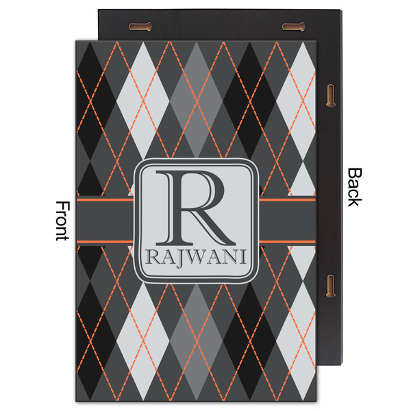 Modern Chic Argyle 20x30 Wood Print - Front & Back View