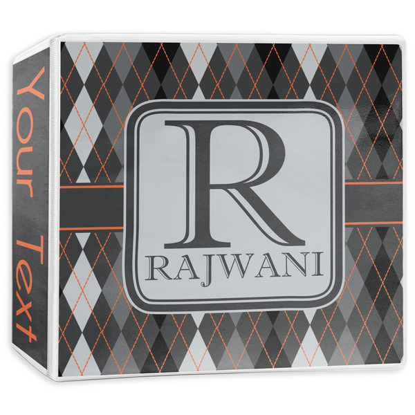 Custom Modern Chic Argyle 3-Ring Binder - 3 inch (Personalized)