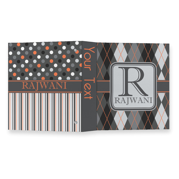 Modern Chic Argyle 3 Ring Binders - Full Wrap - 1" - OPEN OUTSIDE