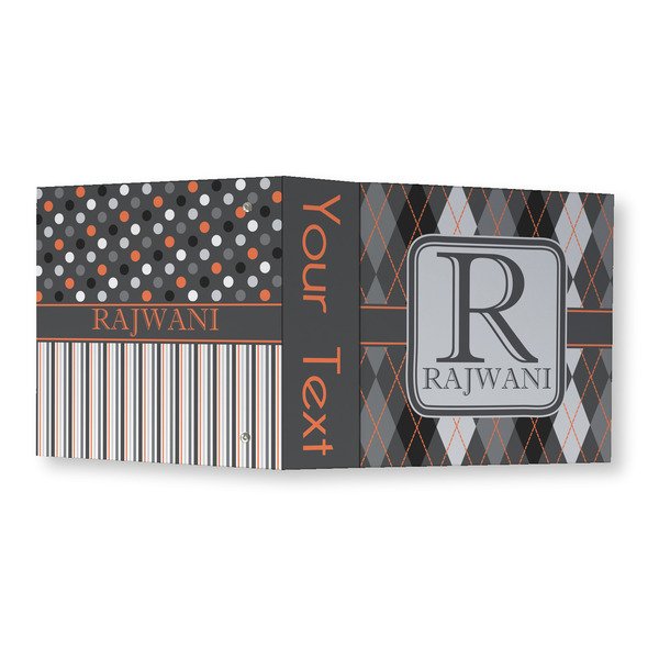 Modern Chic Argyle 3 Ring Binders - Full Wrap - 3" - OPEN OUTSIDE