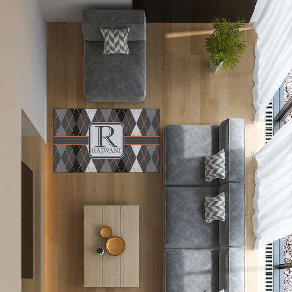 Modern Chic Argyle 3'x5' Indoor Area Rugs - IN CONTEXT