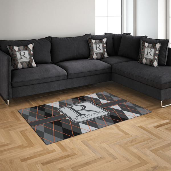 Modern Chic Argyle 4'x6' Indoor Area Rugs - IN CONTEXT