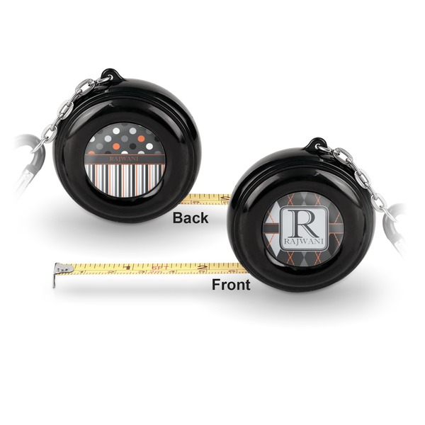 Modern Chic Argyle 6-Ft Pocket Tape Measure with Carabiner Hook - Front and Back