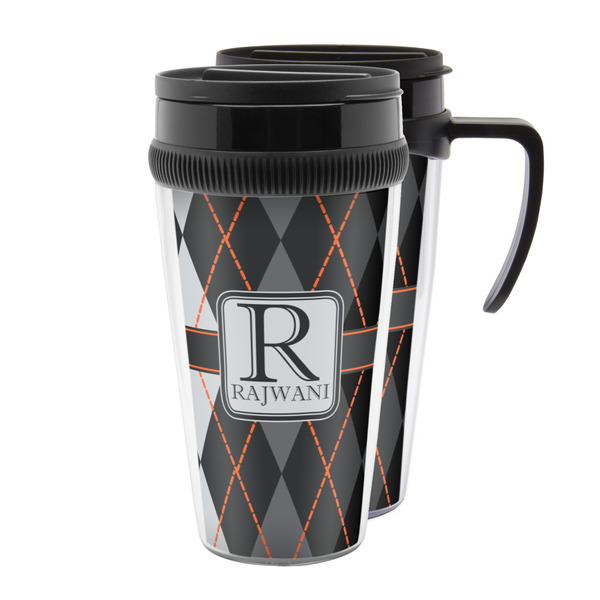 Custom Modern Chic Argyle Acrylic Travel Mug (Personalized)