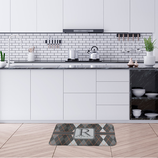 Modern Chic Argyle Anti-Fatigue Kitchen Mats - LIFESTYLE