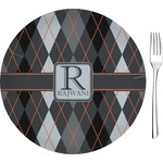 Modern Chic Argyle 8" Glass Appetizer / Dessert Plates - Single or Set (Personalized)