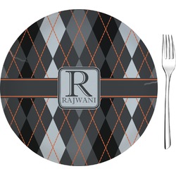 Modern Chic Argyle Glass Appetizer / Dessert Plate 8" (Personalized)